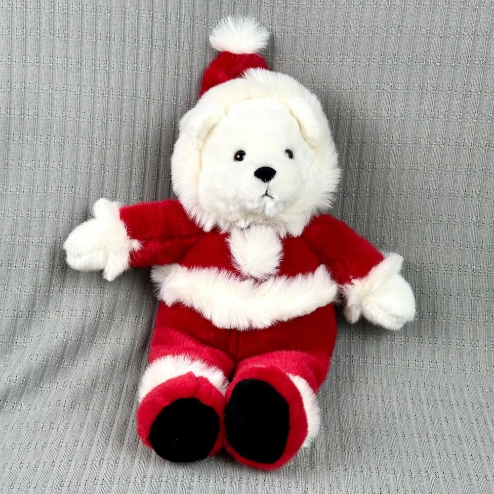 Vintage Plush Creations Christmas Teddy Bear Santa Suit Holiday Decor 17"
